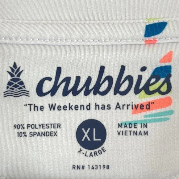 Chubbies Sailboat Print Performance Polo Shirt XL White - Picture 5 of 7